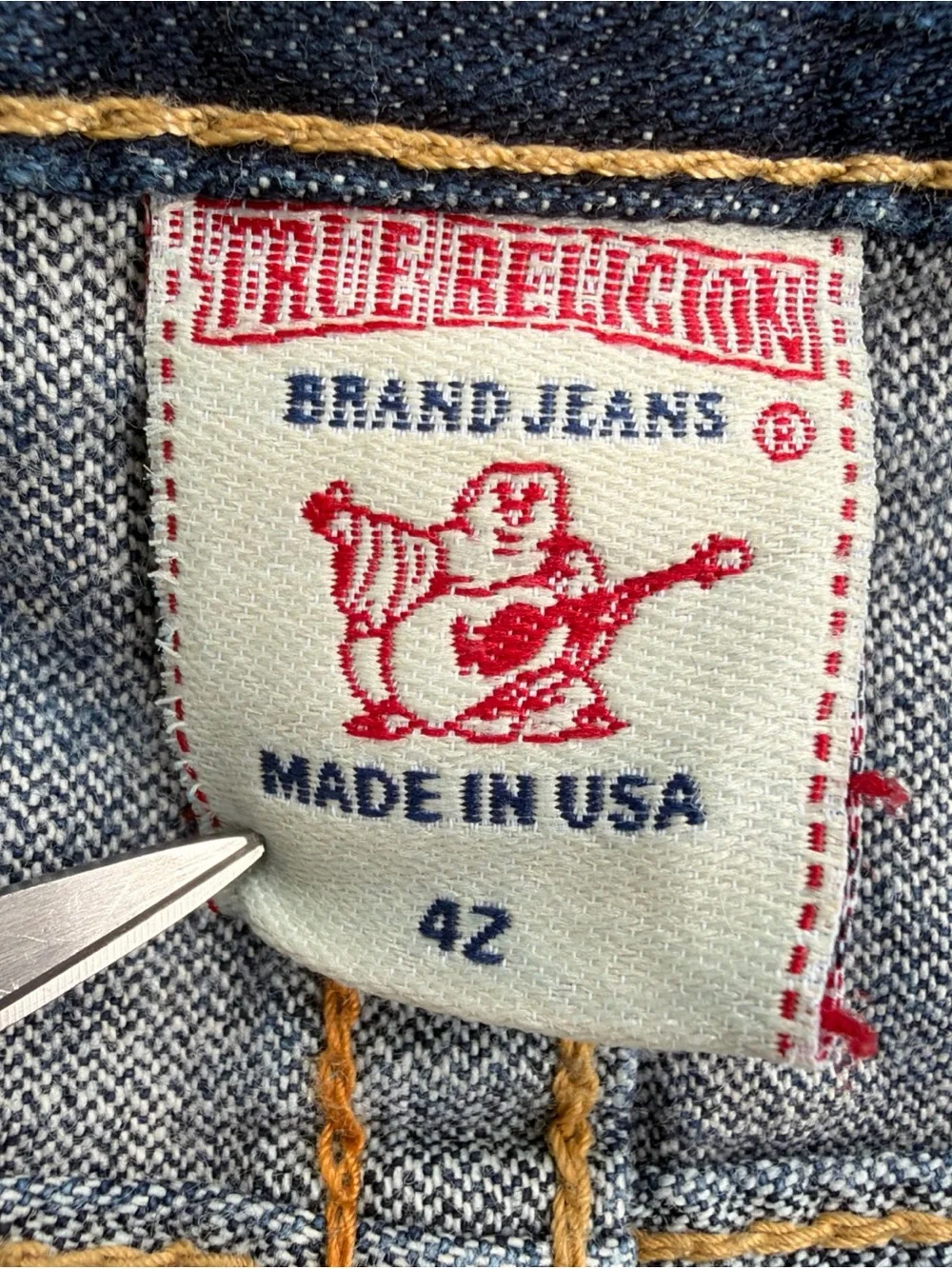 Vintage True Religion Ricky  Jeans Men’s 42 X 34Thick Stitch USA